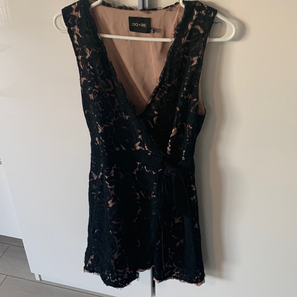 Black lace wrap dress